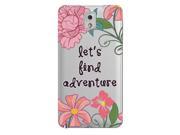 Motivational Let?s Find Adventure Quote Floral Watercolor Flowers Phone Case Clear For Samsung Note 3 Case