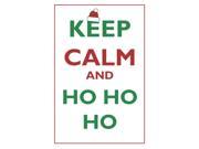 Keep Calm And Ho Ho Ho Quote Christmas Print Red Green Santa Hat Inspirational Motivational Poster