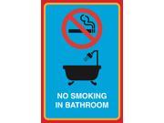 No Smoking In Bathroom Print Shower Bathtub Restroom No Smoking Picture Large 12 x 18 Business Office Sign Aluminum Me