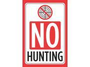 No Hunting Print Red Black White Picture Symbol Poster Outdoor Forest Pond Lake Public Area Notice Park Business Sign