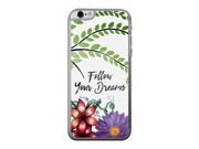 Motivational ?Follow Your Dreams? Quote Floral Watercolor Flowers Phone Case Clear For Apple iPhone 6 Case