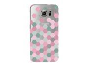 Geometric Multicolor Gray Pink Hexagon Design On Clear Phone Case For Samsung Galaxy S6 Back Cover