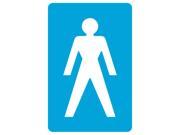 Men Male Gentleman Pictue Blue White Bathroom Restroom Business Office Sign