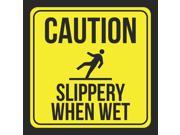 4 Pack Caution Slippery When Wet Print Picture Yellow Black Notice Office Business Establishment Caution Safety