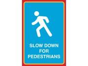 Slow Down For Pedestrians Print People Crossing Picture Large 12 x 18 Street Road Sign Aluminum Metal
