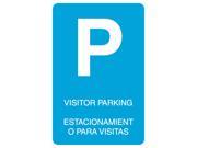 Visitor Parking Estacionamient O Para Visita Spanish Print Blue White Car Lot Street Garage School Business Office Sig