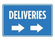 Deliveries Right Arrow Blue White Signs Poster Picture Wall Hanging Business Office Store Direction Sign Aluminum Me