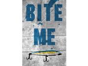 Bite Me Wall Shelf Decor Fishing Sign 2 Pack Large 12 x 18 Signs