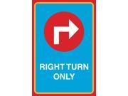 Right Turn Only Print Red Circle Right Arrow Picture Street Road Driving Car Public Notice Sign Aluminum Metal
