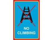 No Climbing Print Ladder Picture Safety Notice Large 12 x 18 Business Sign