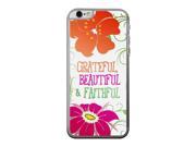 Motivational ?Grateful Beautiful Faithful? Quote Floral Watercolor Flowers Phone Case Clear For Apple iPhone 7 Case
