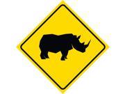 4 Pack Aluminum Yellow Diamond Caution Rhino Crossing Signs Commercial Metal 12x12 Square Sign