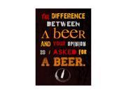 The Difference Between A Beer And Your Opinion Is I Asked For A Beer Print Bottle Cap Picture Fun Drinking Humor Bar W