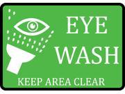 Eye Wash Keep Area Clear Large 12 x 18 Sign 4 Pack