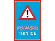 Danger Thin Ice Print Caution Triangle Picture Warning Notice Road Street Driving Public Notice Sign Aluminum Metal