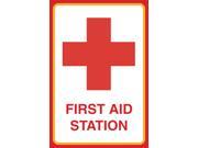 First Aid Station Print Red Cross Picture Safety Medical Business Office Sign Aluminum Metal