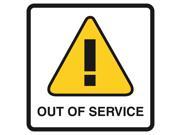 2 Pack Out Of Service Yellow Triangle Picture Caution Notice Business Office Safety Signs Commercial Plastic 12x12 S