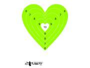 Lime Green Heart Bulls Eye Shooting Targets Fun Geometric Novelty Targets