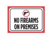 No Firearms On Premises Print Red White Black Poster Outdoor Business Office Window Notice Warning Safety Sign