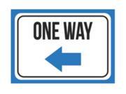 Aluminum Metal One Way Left Arrow Large 12 x 18 Print Black White Blue Poster Road Direction Notice Sign