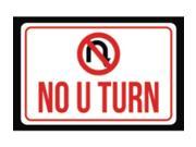 Aluminum Metal No U Turn Print White Red Black Poster Symbol Picture Notice Outdoor Road Street Sign