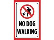 No Dog Walking Print Red White Black Poster Symbol Picture Business Yard Park Grass Notice Sign