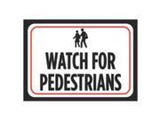 Aluminum Metal Watch For Pedestrians Print Red Black White Poster People Picture Symbol Caution Notice Outdoor Street