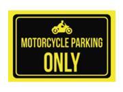 Motorcycle Parking Only Print Black Yellow Picture Symbol Car Lot Outdoor Business Office Garage Man Cave Sign Alumi