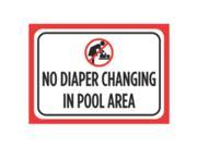 Aluminum Metal No Diaper Changing In Pool Area Print Black White Large 12 x 18 Poster Picture Symbol Attention Public
