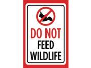 Aluminum Metal Do Not Feed Wildlife Print White Black Red Poster Squirrel Picture Symbol Animal Notice Large 12 x 18 O
