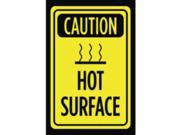 Caution Hot Surface Print Bright Yellow Black Picture Symbol Poster Warning Notice Business Safety Sign