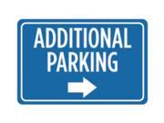 Aluminum Metal Additional Parking Print Blue White Right Arrow Picture Symbol Notice Car Park Lot Business Office Sign
