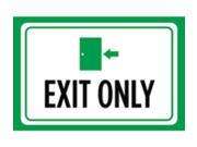 Aluminum Metal Exit Only Print Green White Black Picture Symbol Notice Customer Service Office Business Sign Large 12