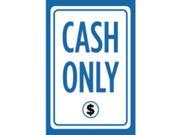 Cash Only Print Blue White Black Picture Symbol Cashier Poster Customer Service Notice Store Front Business Sign Large