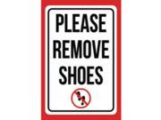 Please Remove Shoes Print Red Black White Picture Symbol Home Rules Front Room Notice Clean Sign