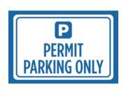 Permit Parking Only Print Poster Blue White Symbol Picture Notice Car Lot Business Office Sign