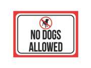 Aluminum Metal No Dogs Allowed Print Black Red White Picture Poster Animal Outside Park Business Notice Sign