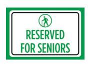 Reserved For Seniors Print White Green Poster Symbol Picture Large 12 x 18 Notice Parking Lot Store Business Office Si