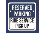 6 Pack Aluminum Reserved Parking Ride Service Pick Up Blue Business Transport Hotel Lot Commercial Metal 12x12 Sq Sign