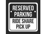 6 Pack Reserved Parking Ride Share Pick Up Black Business Hotel Motel Lot Commercial Hard Plastic 12x12 Square Sign