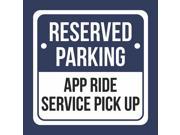 6 Pack Reserved Parking App Ride Service Pick Up Blue Business Hotel Motel Lot Commercial Hard Plastic 12x12 Square Sign