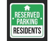 4 Pack Aluminum Reserved Parking Residents Green Business Home Apartment Parking Lot Commercial Metal 12x12 Square Sign