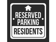 4 Pack Reserved Parking Residents Black Business Home Apartment Parking Lot Commercial Hard Plastic 12x12 Square Sign