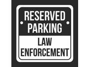 Reserved Parking Law Enforcement Print White and Black Notice Parking Plastic 12x12 Square Signs 6Pack