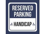Reserved Parking Handicap Print Blue White and Black Notice Parking Metal 12x12 Square Signs
