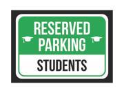 Reserved Parking Students Print Green White and Black Notice Parking Metal 7.5x10.5 Small Signs 4Pack