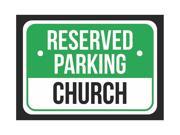 Reserved Parking Church Print Green White and Black Notice Parking Plastic 7.5x10.5 Small Signs 6Pack