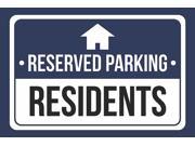 Reserved Parking Residents Print Blue White and Black Notice Parking Metal 12x18 Large Signs 4Pack