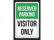 Reserved Parking Visitor only without Arrow Print Black and Green White Notice Parking Metal 12x18 Large Signs 6Pack