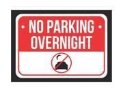 No Overnight Parking Print Red White and Black Notice Parking Metal 7.5x10.5 Small Signs 4Pack